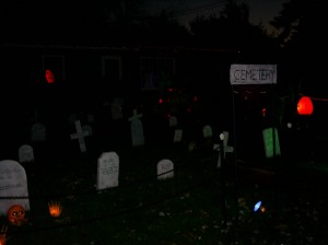 The graveyard, by night