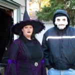 Me in my witch costume and dad as a zombie