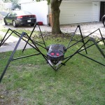 This spider was made from the frame of an old popup picnic tent.